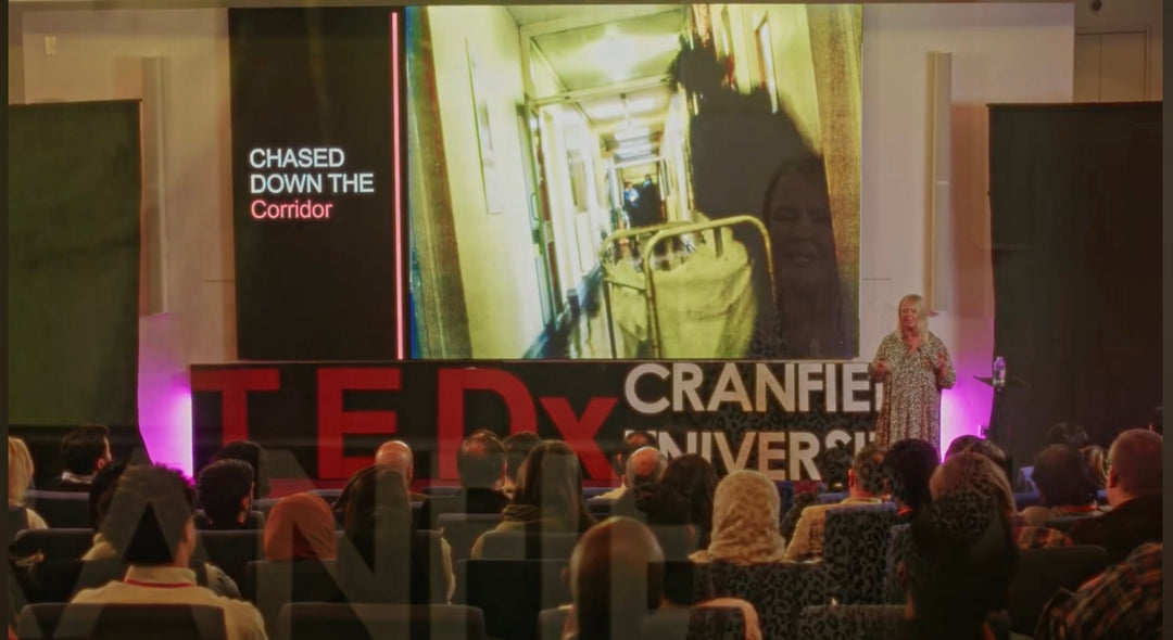 Standing on the red dot at TedX Cranfield!